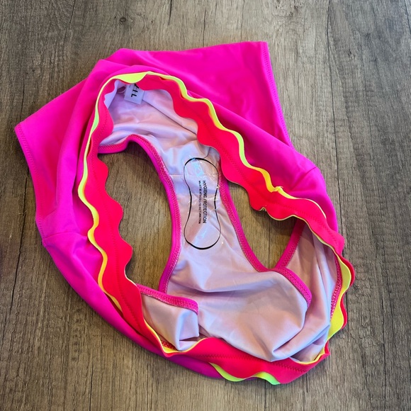 Pink and Yellow Ruffled Bikini Set - Picture 4 of 6